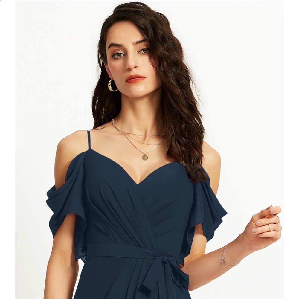 JJ’s House Navy cold shoulder long maxi dress 22W - Picture 12 of 13